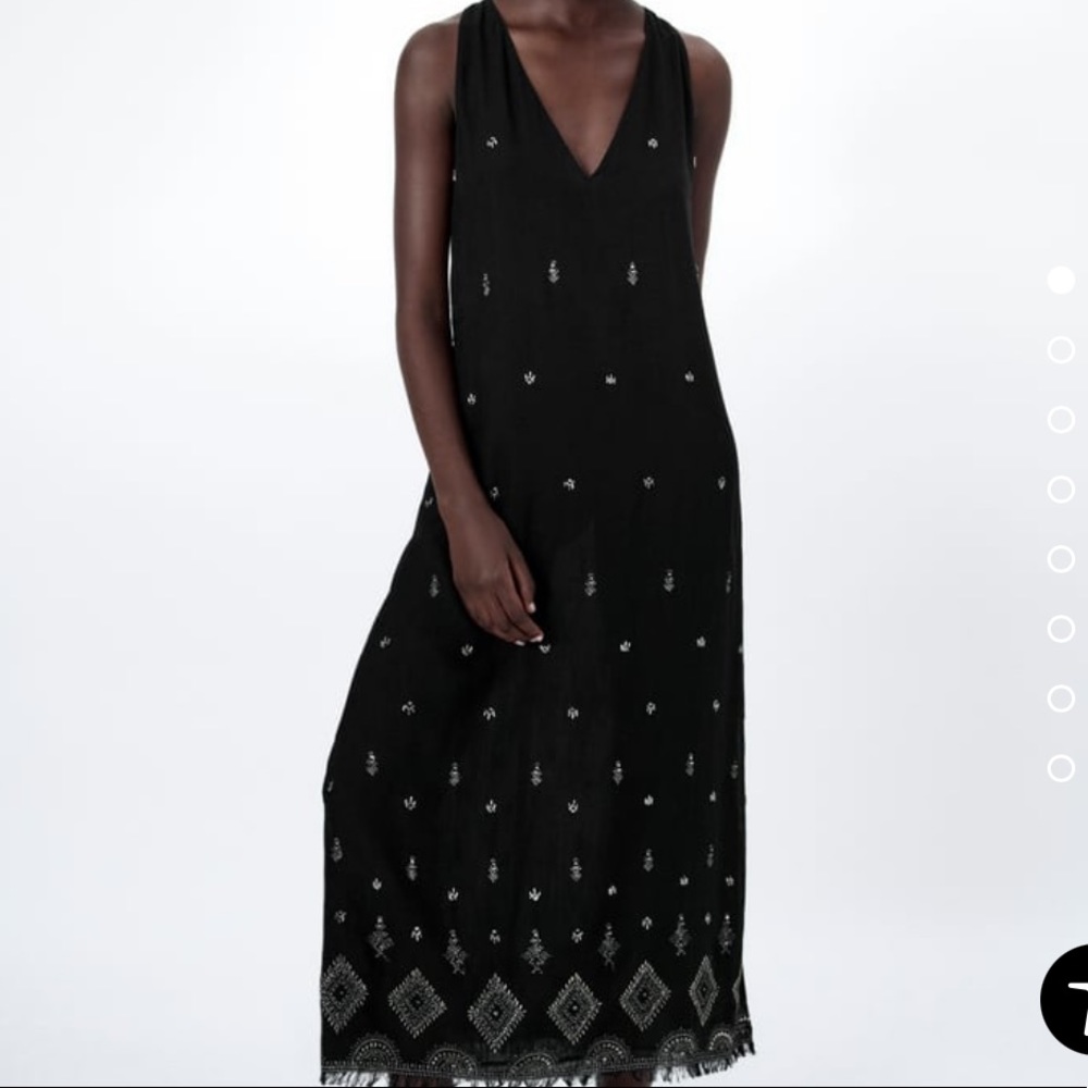 NWT ZARA EMBROIDERED MIDI DRESS LIMITED EDITION